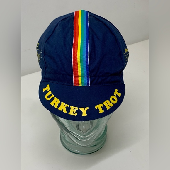 1983 Vintage Rare Dallas YMCA Thanksgiving Turkey Trot Rainbow Running Cap Hat - Picture 2 of 16